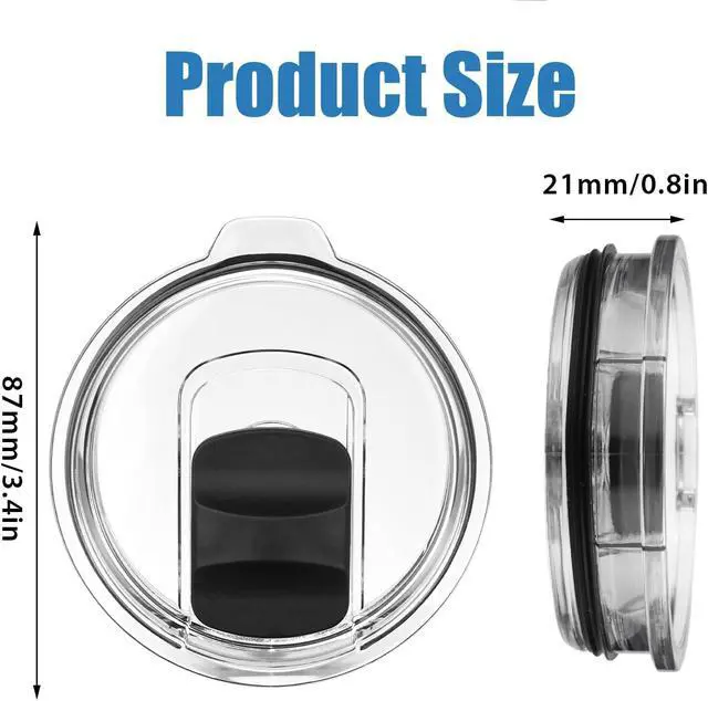 Alt view image 6 of 7 - 3 Pack Tumbler Lids for Yeti, 20 oz Magnetic Replacement Tops for 20 oz Tumbler, 16 oz Pints, 10/24 oz Mug, 10 oz Lowball, Spill Proof Covers with Magnetic Slider for Ozark Trail, Old Style Rtic