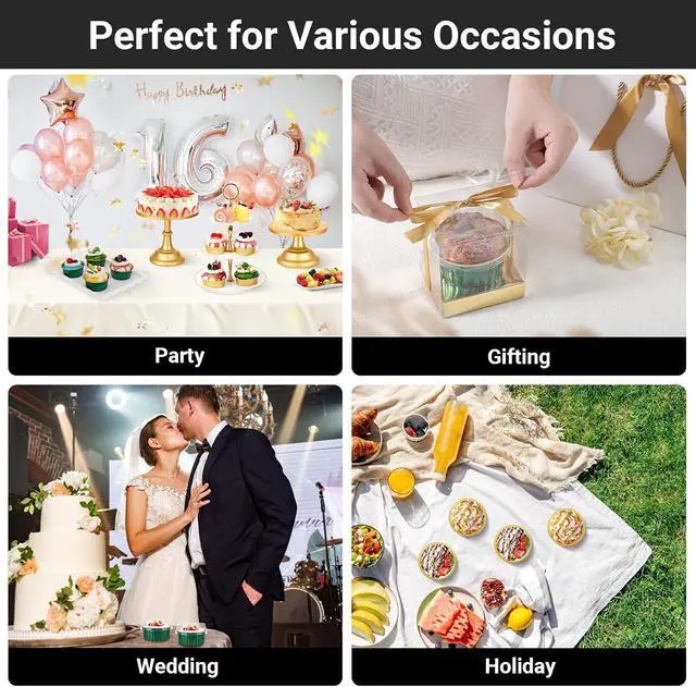 Alt view image 6 of 6 - EUSOAR Baking Cups Disposable, 25Packs 5oz Foil Ramekins with Lids Mini Muffin Liners Containers, Dessert Cheesecake Pan Creme Brulee Cupcake Containers for Catering Gathering Club Wedding Party