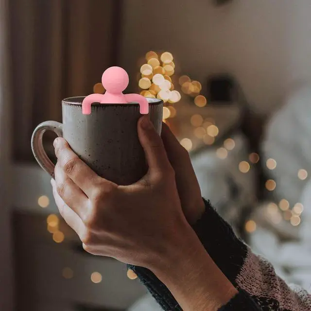 Alt view image 6 of 6 - Leden Loose Leaf Tea Infuser Tea Steeper for Girl Kid Extra Fine Mesh Pink | Stainless Steel Fun Person-shaped Design Tea Strainer Filter with Silicone Handle for Loose Tea Ball for Cup Mug