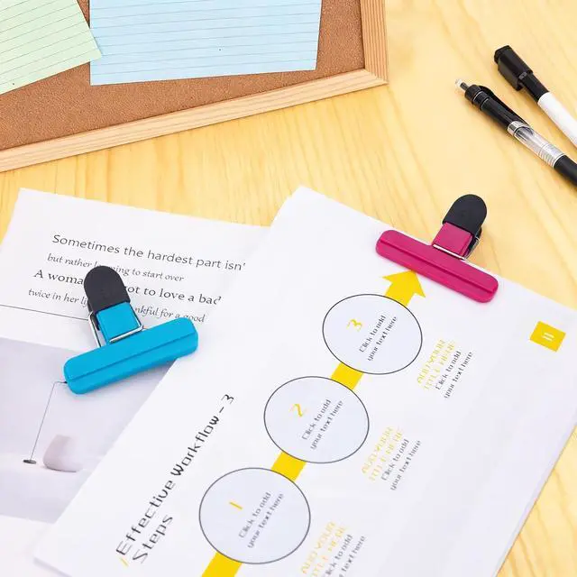 Alt view image 6 of 7 - OWLKELA 12 Pcs Chip Clips,3 inch x 2.5 inch, Multicolor | Heavy Duty Seal Grip, Plastic Bag Clips, Ideal for Kitchen, Pantry, Home & Party Storagea