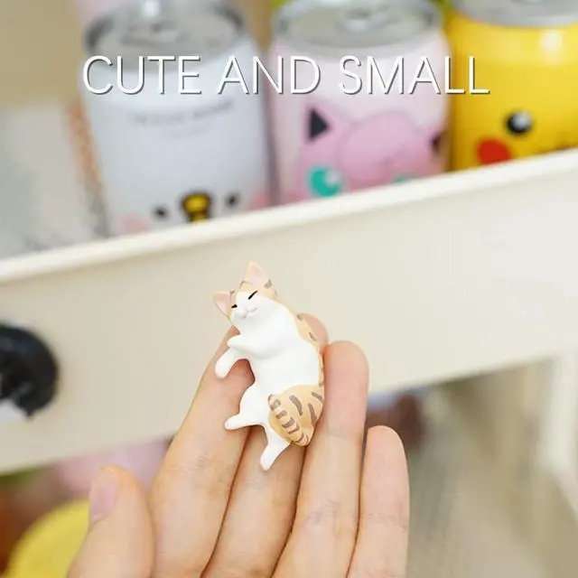 Alt view image 5 of 7 - Cat Refrigerator Magnets, 6 Lying Cat Fridge Magnets Cute, Mini Kawaii Decorative Magnet for Home Kitchen with Strong Magnetic, Funny/Novelty Chubby Kitten Refrigerator Magnets