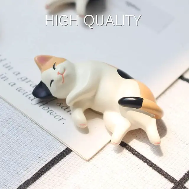 Alt view image 6 of 7 - Cat Refrigerator Magnets, 6 Lying Cat Fridge Magnets Cute, Mini Kawaii Decorative Magnet for Home Kitchen with Strong Magnetic, Funny/Novelty Chubby Kitten Refrigerator Magnets