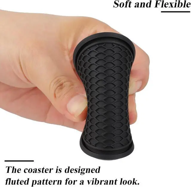 Alt view image 4 of 7 - 4 Pack Car Coasters, 2.75inch Universal Non-Slip Car Cup Holder Coaster for Car, PVC Cup Pad Mat Car Coasters for Cup Holders for Women (Black)