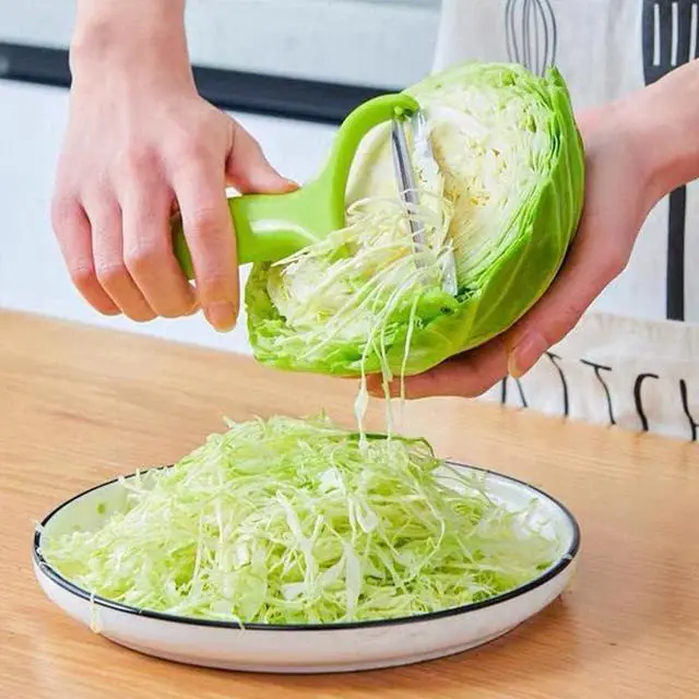 Main image of Green Cabbage Shredder,Vegetable Cutter Cabbage Slicer,Stainless Steel Fruit Vegetable Potato Peeler Graters Kitchen Must Have for Home Restaurants Kitchen Utensils and Gadgets 18 * 12cm