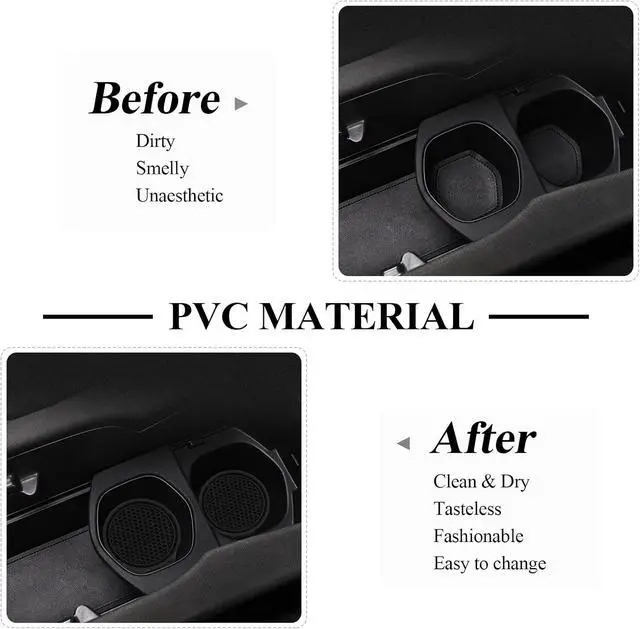 Alt view image 5 of 7 - 4 Pack Car Coasters, 2.75inch Universal Non-Slip Car Cup Holder Coaster for Car, PVC Cup Pad Mat Car Coasters for Cup Holders for Women (Black)