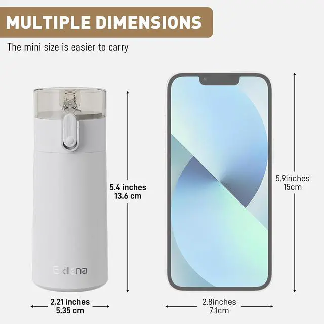 Alt view image 2 of 7 - 5oz Small Water Bottles with Straw, Mini Water Bottle One-Hand Open Design, Leak-Proof Locking Lid for Hot&Cold Drinks, Small Travel Water Bottle - 100% Leakproof for School, Travel...(Light Grey)