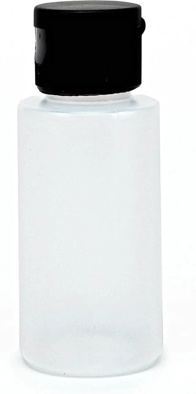 Alt view image 5 of 5 - Vivaplex Clear 2oz Plastic Squeeze Bottles with Black Flip Top Caps - 12 pk