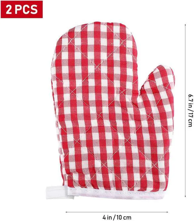 Alt view image 2 of 7 - Cabilock Kids Oven Mitts 2 Pack, Mini Baking Gloves for Children