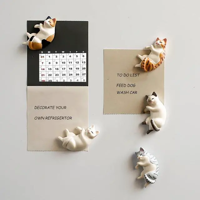 Alt view image 2 of 7 - Cute 6 Pack Fun Cat Refrigerator Magnets Office Magnet Cute Magnets for Fridge 3D Cat Refrigerator Magnet Set 6 Pack,Decoration for Kitchen,House,Office,Whiteboard