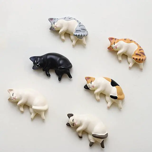 Alt view image 5 of 7 - Cute 6 Pack Fun Cat Refrigerator Magnets Office Magnet Cute Magnets for Fridge 3D Cat Refrigerator Magnet Set 6 Pack,Decoration for Kitchen,House,Office,Whiteboard