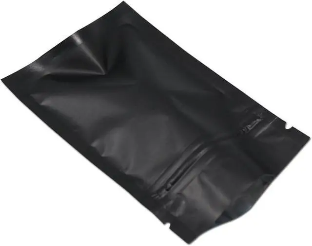 Main image of FERENLI 100 Pcs 2.8x3.9 inch Zipper Lock Mylar Bags for Food Storage | Black, Aluminum Foil, Flat, Heat Sealable, Resealable Zipper Lock, for Coffee Candy Food Packaging, Small Business Supplies