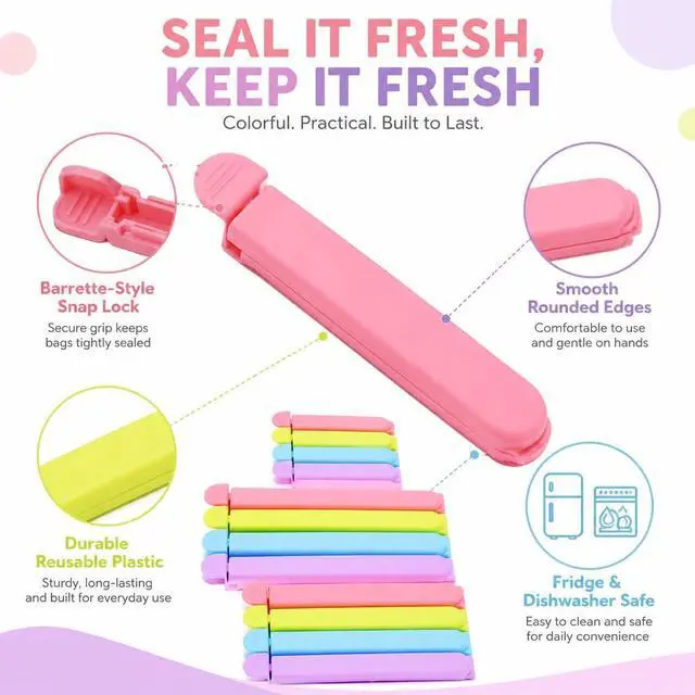 Alt view image 6 of 7 - Tmflove 12 PCS Sealing Clips for Food and Snack Bag(2.75 in, 4.33 in, 6.29 in)