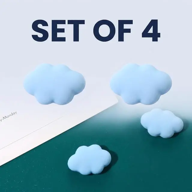 Alt view image 2 of 7 - 4Pcs Set Blue Fridge Magnet Cartoon Cute Cloud Shape Fridge Magnets Office Cloud Shape Whiteboard Magnets Resin Refrigerator Magnets Home Decoration Refrigerator Magnets