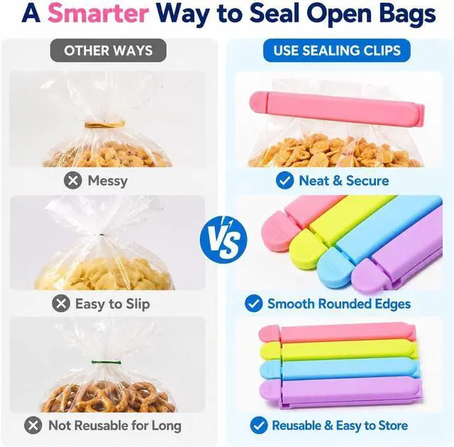 Alt view image 5 of 7 - Tmflove 12 PCS Sealing Clips for Food and Snack Bag(2.75 in, 4.33 in, 6.29 in)