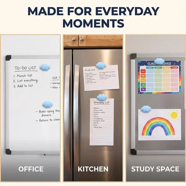 Alt view image 3 of 7 - 4Pcs Set Blue Fridge Magnet Cartoon Cute Cloud Shape Fridge Magnets Office Cloud Shape Whiteboard Magnets Resin Refrigerator Magnets Home Decoration Refrigerator Magnets