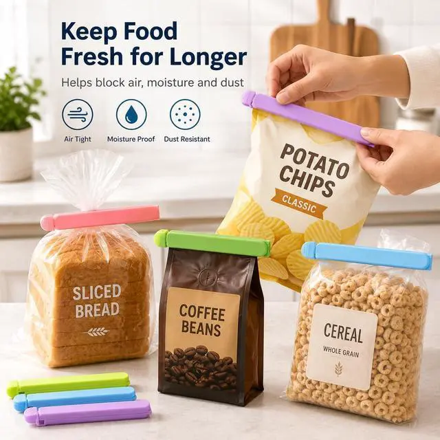 Alt view image 3 of 7 - Tmflove 12 PCS Sealing Clips for Food and Snack Bag(2.75 in, 4.33 in, 6.29 in)