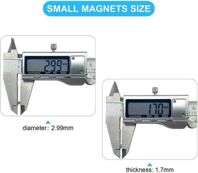 Alt view image 2 of 6 - 200Pcs Small Magnets, Mini Tiny Round Magnet, Micro Neodymium Magnets for Crafts, Miniatures, Refrigerator, Whiteboard, Nail Cutter