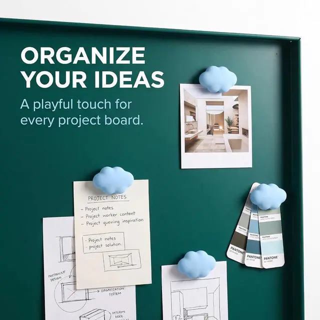 Alt view image 5 of 7 - 4Pcs Set Blue Fridge Magnet Cartoon Cute Cloud Shape Fridge Magnets Office Cloud Shape Whiteboard Magnets Resin Refrigerator Magnets Home Decoration Refrigerator Magnets