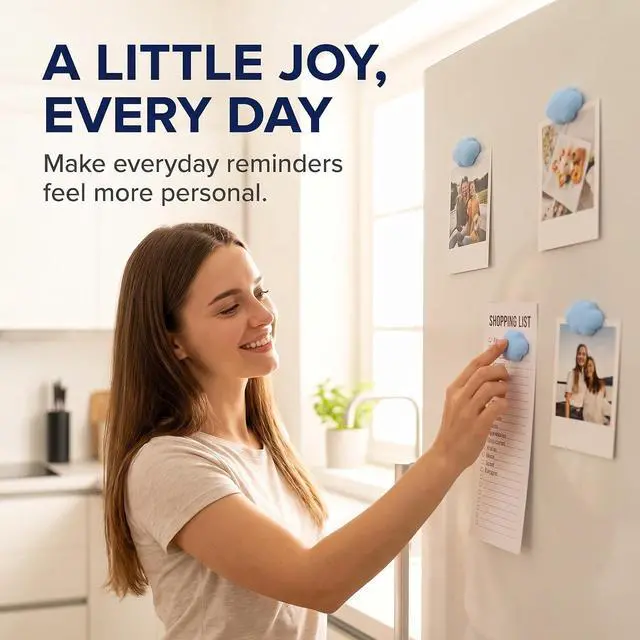 Alt view image 4 of 7 - 4Pcs Set Blue Fridge Magnet Cartoon Cute Cloud Shape Fridge Magnets Office Cloud Shape Whiteboard Magnets Resin Refrigerator Magnets Home Decoration Refrigerator Magnets