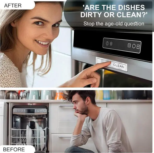 Alt view image 4 of 7 - Dishwasher Clean Dirty Sign, Clean Dirty Magnet for Dishwasher - Strong Holding, Non-Scratch, Easy to Read & Slide 7.08 x 1.57