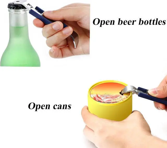 Alt view image 4 of 6 - 3 Pieces Magnetic Bottle Openers Can Opener Classic Beer Opener Stainless Steel Small Bottle Opener Can Tapper with Magnet for Camping and Traveling HANCELANT