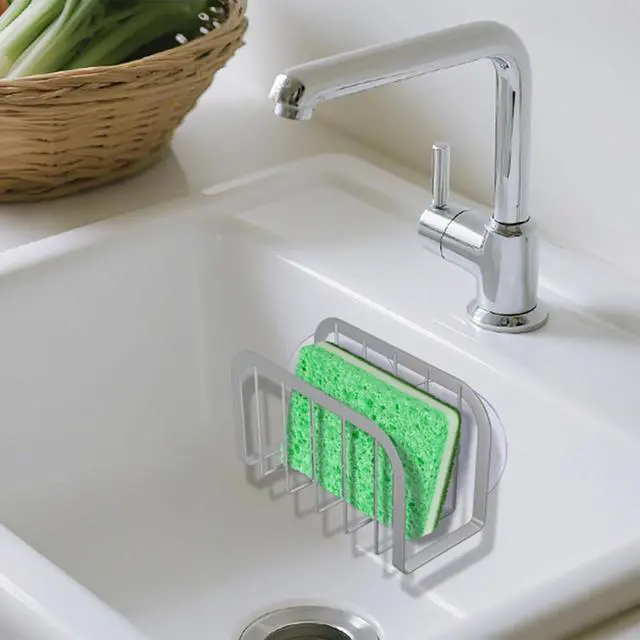 Alt view image 5 of 5 - Sponge Holder for Kitchen Sink,Kitchen Sink Caddy with Sponge Holder-Silver