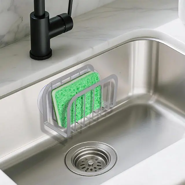 Alt view image 4 of 5 - Sponge Holder for Kitchen Sink,Kitchen Sink Caddy with Sponge Holder-Silver