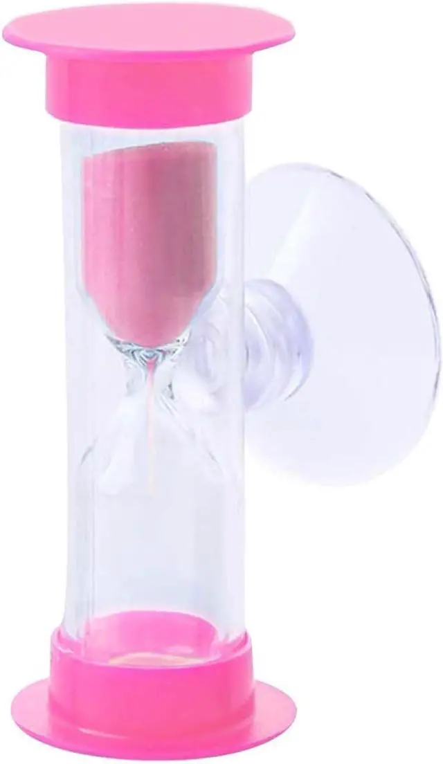 Main image of Hourglass Sand Timer 2 Minute with Suction Cup,Unbreakable Sand Watch 2 Min Sucker,Small Pink Sand Clock 2 Minute,Plastic Hour Glass Sandglass Timer for Boys and Girls,Games,Classroom,Toothbrush