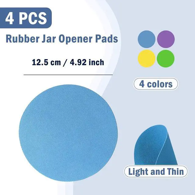 Alt view image 2 of 7 - Aixoom Rubber Jar Opener Pads Set of 4, Non-Slip Gripper Pads for Jars | For Seniors & Weak Hands, Heat-Resistant Trivet, Kitchen Coaster & Jar Lid Grip for Jars and Bottles (Circle)