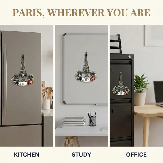 Alt view image 6 of 7 - 3D Metal Fridge Magnet Eiffel Tower Paris France Souvenir Gift Decor Refrigerator Magnets,Classic Landmarks Handmade Crafts Home Decoration, Kitchen Accessories,Kitchen Refrigerator Decor