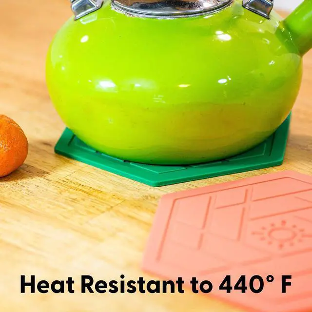 Alt view image 3 of 7 - Heat Resistant Silicone Trivet Mats - Non-Slip Hot Pads for Kitchen Countertops, Multipurpose Pot Holders, Food Grade & BPA Free - Set of 3, Durable and Easy to Clean (Yellow Mango)
