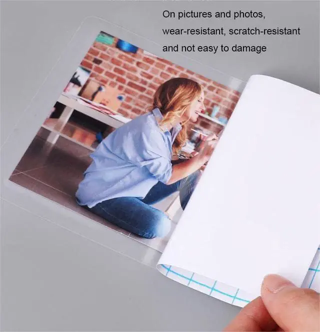 Alt view image 3 of 7 - Clear Contact Paper Roll 17.7'' x 118'' Clear Glossy Self-Adhesive Film Cover Removable Protective Film Transparent Liners Drawers Shelves Kitchen Cabinets Desks Fridge Roll