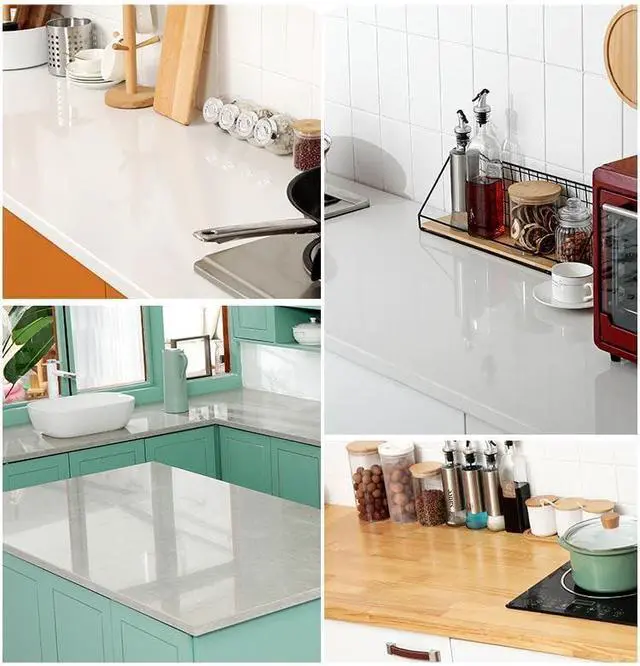 Alt view image 6 of 7 - Clear Contact Paper Roll 17.7'' x 118'' Clear Glossy Self-Adhesive Film Cover Removable Protective Film Transparent Liners Drawers Shelves Kitchen Cabinets Desks Fridge Roll