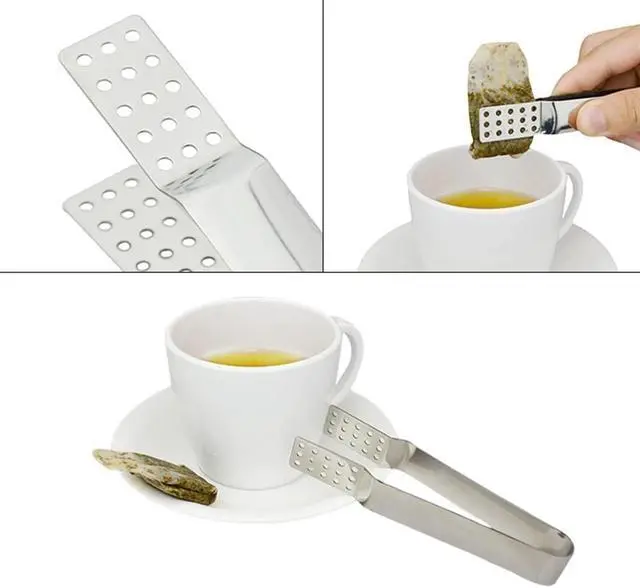 Alt view image 6 of 6 - 3Pcs Silver Tea Bag Squeezer Stainless Steel Tea Bag Tongs Tea Bag Strainer Clip for Loose Tea Loose Leaf Gripping Ice Cube, Tea Bag Sugar, Tea Strainers and Filters, Tea Accessories, Tea Filters