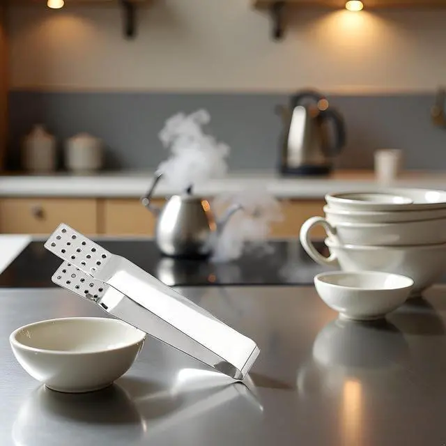 Main image of Stainless Steel Tea Bag Tongs Tea Bag Squeezer Clips Kitchen Bar Tools Exquisite Workmanship and Attraction, Silver