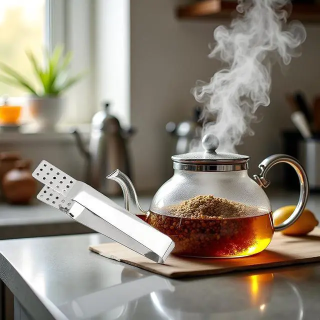 Alt view image 2 of 4 - Stainless Steel Tea Bag Tongs Tea Bag Squeezer Clips Kitchen Bar Tools Exquisite Workmanship and Attraction, Silver
