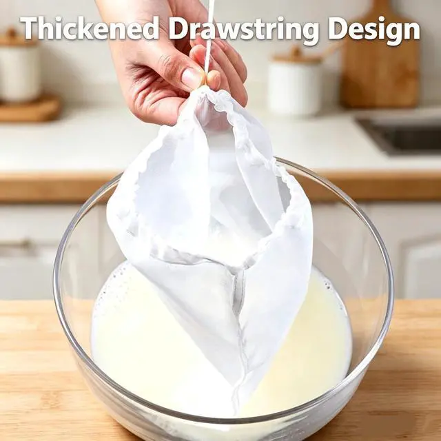 Alt view image 6 of 7 - Reusable Ultra Fine Mesh Strainer Bag, 2Pcs Multi-Use | Nylon Filter,Food Grade Filtration Bag for Cold Brew Coffee Tea Beer Celery Almond Yogurt Juice Cheese Making (200Mesh)