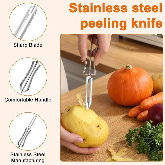 Alt view image 3 of 7 - TIESOME 1 Pcs Stainless Steel Vegetable Peeler, Swivel Blade Ergonomic Handle