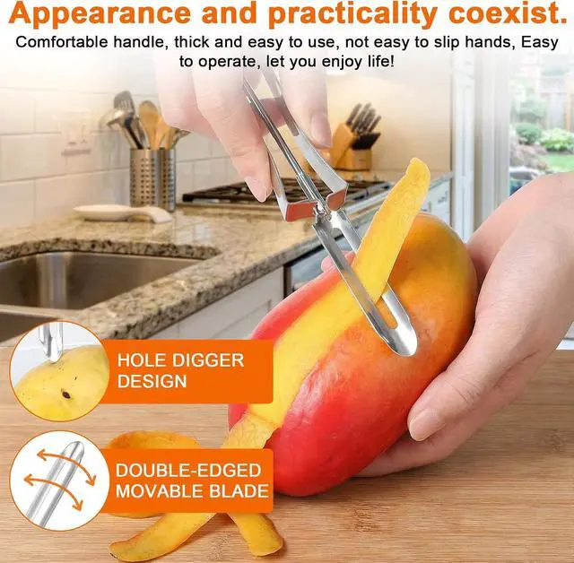 Alt view image 4 of 7 - TIESOME 1 Pcs Stainless Steel Vegetable Peeler, Swivel Blade Ergonomic Handle