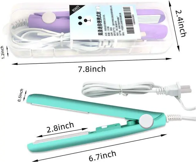 Alt view image 2 of 6 - 2 PACK Mini Bag Sealer Heat Seal, Handheld Food Sealer Bag Resealer for Food Storage, Portable Smart Heat Sealer Machine with 45 Power Cable for Chip Bags, Plastic Bags, Snack Bags (green+purple)