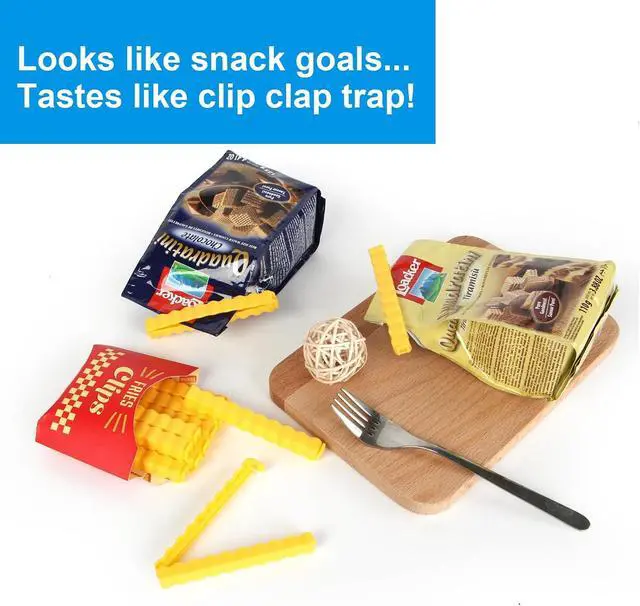 Alt view image 3 of 7 - French Fry Food Bag Clips Set with Magnetic Chip Box, 12PCS | for Kitchen Snack Sealing, Fun Fridge Accessories Gift