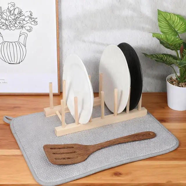 Alt view image 6 of 7 - Microfiber Small Dish Drying Mat, Absorbent Dish Drying Mats for Kitchen Counter, 15.74 X 11.8 Inch, Dishes Dry Pad for Countertops Sinks Draining Racks (Gray)
