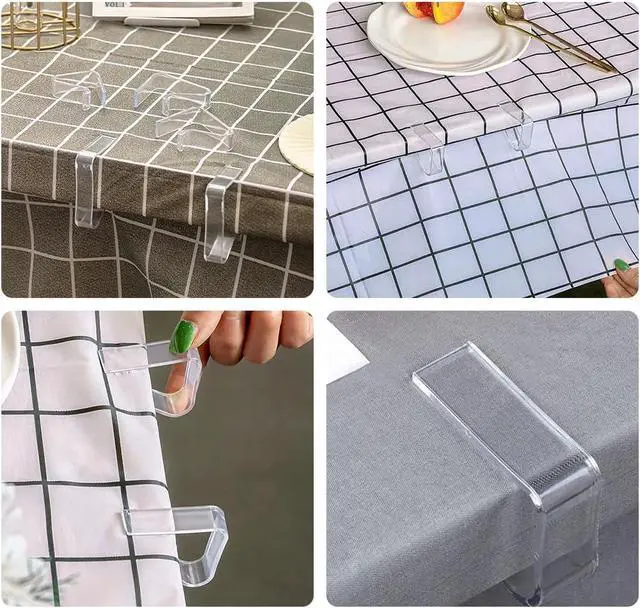 Alt view image 3 of 5 - 48PCS Large Clear Tablecloth Clips, Plastic Table Cloth Clips | Transparent Windproof Table Cover Clamps, Table Cloth Holder for Home Wedding Party Indoor Outdoor Meeting Camping Picnic