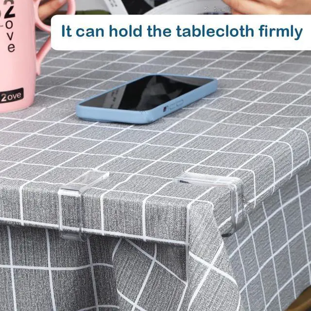 Alt view image 4 of 5 - 48PCS Large Clear Tablecloth Clips, Plastic Table Cloth Clips | Transparent Windproof Table Cover Clamps, Table Cloth Holder for Home Wedding Party Indoor Outdoor Meeting Camping Picnic