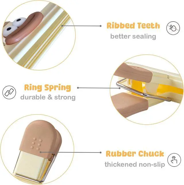 Alt view image 2 of 7 - 6 Pack Chip Bag Clips, Plastic Bag Clips for Chips Food Storage Cute Heavy Duty Seal (6 Small)