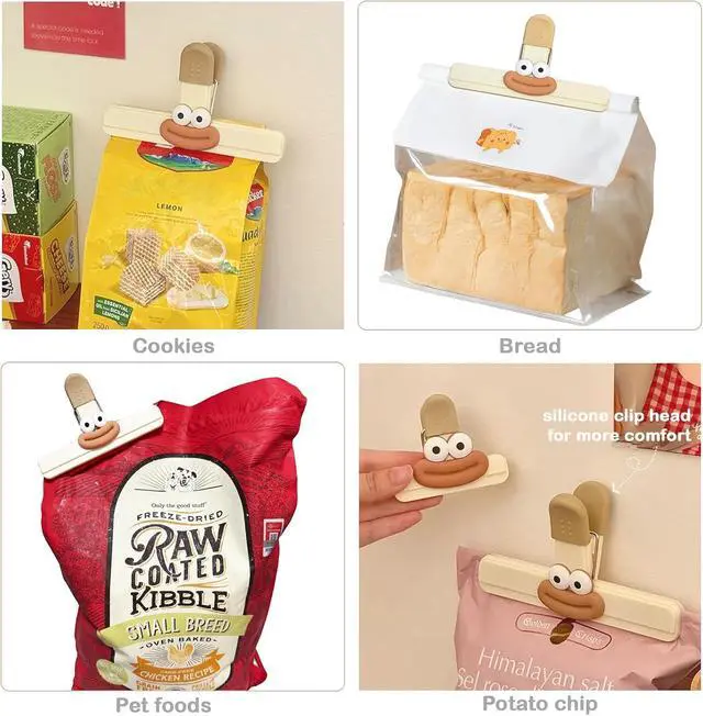 Alt view image 4 of 7 - 6 Pack Chip Bag Clips, Plastic Bag Clips for Chips Food Storage Cute Heavy Duty Seal (6 Small)