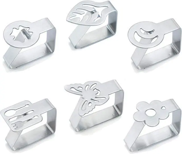 Main image of 6 Pack Tablecloth Clips Clamps Stainless Steel Table Clips Thickened Strong Tablecloth Holders Covers for Outdoor and Indoor