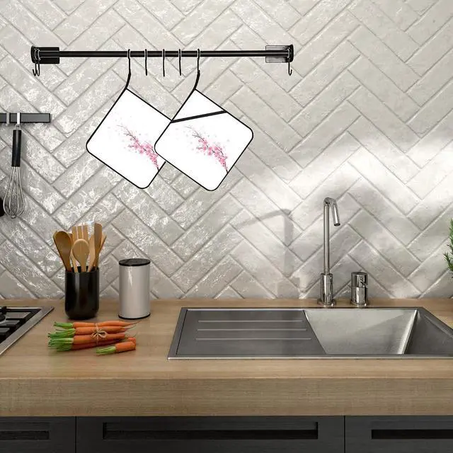 Alt view image 5 of 7 - Cherry Blossom Pot Holders Set of 2 Heat Resistant & Non Slip Potholders, Japanede Sakura Oven Hot Pads for Kitchen Cooking Baking Barbecue