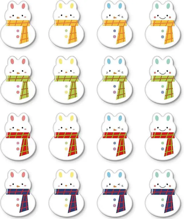 Main image of TYNOGARD16 Pcs Resin Fridge Magnets Snowman Bunny Pattern Refrigerator Magnet Cute Magnetic Small Funny Decorative Designs for Office, Kitchen, Home, School, Locker, Cabinet, Whiteboard & Gift Animal