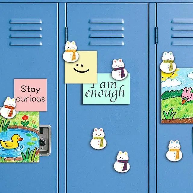 Alt view image 2 of 7 - TYNOGARD16 Pcs Resin Fridge Magnets Snowman Bunny Pattern Refrigerator Magnet Cute Magnetic Small Funny Decorative Designs for Office, Kitchen, Home, School, Locker, Cabinet, Whiteboard & Gift Animal